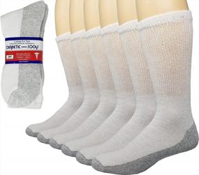 img 4 attached to Comfortable Diabetic Socks For Men And Women - 6 Pack Loose Fit Non-Binding Cotton Crew Socks