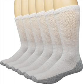img 3 attached to Comfortable Diabetic Socks For Men And Women - 6 Pack Loose Fit Non-Binding Cotton Crew Socks