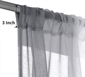 img 1 attached to DWCN Grey Ombre Faux Linen Sheer Curtains - Semi Voile Gradient Rod Pocket Bedroom And Living Room Curtains, Set Of 2 Window Curtain Panels, 52 X 96 Inches Long
