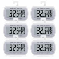 6 pack waterproof lcd refrigerator and freezer room thermometer with magnetic back for easy reading and improved accuracy logo