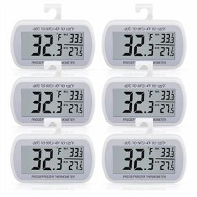 img 4 attached to 6 Pack Waterproof LCD Refrigerator And Freezer Room Thermometer With Magnetic Back For Easy Reading And Improved Accuracy