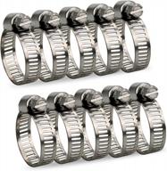 indusky stainless steel hose clamps - 10 pack adjustable worm gear clamps for plumbing, automotive, and mechanical applications - 16-25mm range - fuel line clamps assortment kit logo