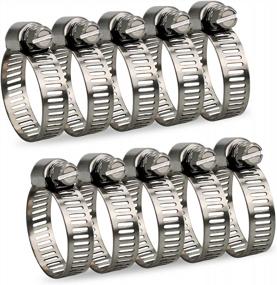 img 4 attached to InduSKY Stainless Steel Hose Clamps - 10 Pack Adjustable Worm Gear Clamps For Plumbing, Automotive, And Mechanical Applications - 16-25Mm Range - Fuel Line Clamps Assortment Kit