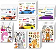 get creative with sinceroduct make-your-own stickers for kids - 100 pack of cool cars and zoo animals with 12 designs! perfect for home, school, parties, crafts, and more. logo