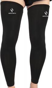 img 4 attached to 2 Pack Leg Sleeves - Compression, UV Protection & Warmers For Men/Women/Youth Basketball | HOPEFORTH