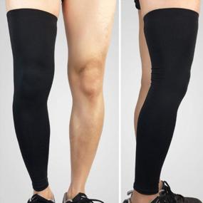 img 2 attached to 2 Pack Leg Sleeves - Compression, UV Protection & Warmers For Men/Women/Youth Basketball | HOPEFORTH