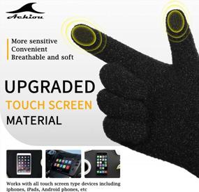 img 3 attached to Warm And Comfortable Achiou Touchscreen Gloves For Men And Women - Perfect For Winter
