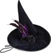 glam up your witch outfit with skeleteen's deluxe pointed witch hat - velvet, flowers, beads, and purple feathers included! logo