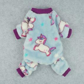 img 3 attached to 🦄 Pet Clothes for Small Dogs and Cats - Fitwarm Unicorn Pajama Coat Jumpsuit in Soft Velvet Purple