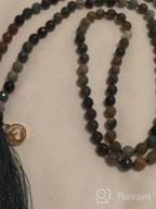 img 1 attached to 108 Mala Beads Necklace Hand Knotted Tassel Charm OM COAI review by Brittany Harris