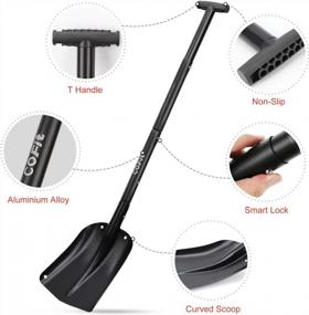 img 1 attached to COFIT 43" Retractable Snow Shovel, Aluminium Alloy Snow Sand Mud Removal Tool For Car Outdoor Camping And Garden, Detachable Four-Piece Construction, Black