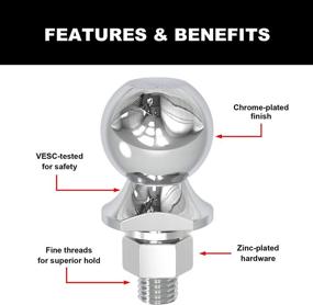 img 1 attached to 🚙 TCE ATRLY2002U Torin 2-Inch Trailer Hitch Ball: 3 Ton (6,000 lbs) Load Capacity