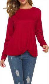 img 2 attached to Casual Elegance: MarinaPrime Women'S Long Sleeve Round Neck Tunic Shirts