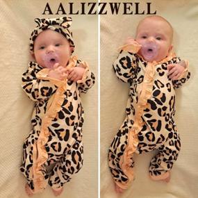 img 3 attached to Adorable & Cozy: Aalizzwell Baby Girls' Romper Outfit With Winter Accessories