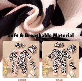 img 1 attached to Adorable & Cozy: Aalizzwell Baby Girls' Romper Outfit With Winter Accessories