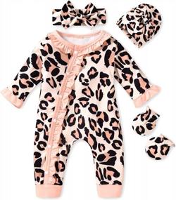 img 4 attached to Adorable & Cozy: Aalizzwell Baby Girls' Romper Outfit With Winter Accessories