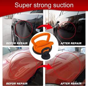 img 1 attached to 🔧 QQCherry Dent Puller, Dent Repair Kit - Powerful Traceless Dent Removal for Cars, Computer Screens, Glass Tiles, Mirrors, and Object Lifting and Moving (2 Pack, Orange & Black)