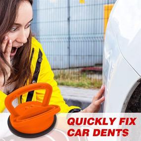 img 3 attached to 🔧 QQCherry Dent Puller, Dent Repair Kit - Powerful Traceless Dent Removal for Cars, Computer Screens, Glass Tiles, Mirrors, and Object Lifting and Moving (2 Pack, Orange & Black)