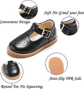 img 1 attached to 👧 Kiderence School Oxfords Toddler Little Girls' Shoes - Flats: Stylish and Comfortable Footwear for Young Fashionistas