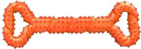 img 3 attached to Очень большая игрушка для жевания собак - Borangs 13-дюймовая прочная игрушка в форме кости с выпуклым дизайном для агрессивных жевательных, средних и крупных собак - оранжевый - помогает при чистке зубов и сильных рывках
