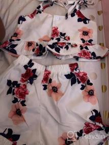img 5 attached to Очаровательный летний наряд для девочек: майка с цветочным принтом и шорты в стиле бохо