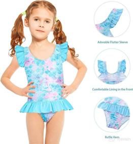 img 2 attached to Mermaid Swimsuit Toddler Swimwear Beachwear