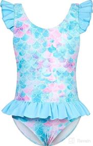 img 4 attached to Mermaid Swimsuit Toddler Swimwear Beachwear