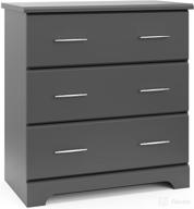 👶 storkcraft brookside 3 drawer dresser: stylish gray storage for baby and kids – nursery organizer and chest with universal design логотип