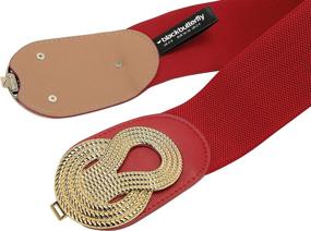 img 1 attached to BlackButterfly Elastic Vintage Interlock Buckle Women's Accessories - Belts