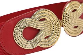 img 2 attached to BlackButterfly Elastic Vintage Interlock Buckle Women's Accessories - Belts