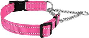 img 2 attached to 🐶 Reflective Dog Collar with Martingale Design, Side Release Buckle, Chain Training, and Adjustable Fit by CollarDirect