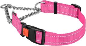 img 3 attached to 🐶 Reflective Dog Collar with Martingale Design, Side Release Buckle, Chain Training, and Adjustable Fit by CollarDirect