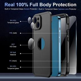 img 1 attached to Temdan IPhone 14 Case - Real 360 Full-Body Protection With 14FT Military Dropproof, Dustproof, IP68 Waterproof And Shockproof - Black