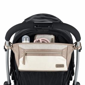 img 4 attached to Organize Your Stroller With Itzy Ritzy Adjustable Caddy - 2 Built-In Pockets, Front Zipper & Fits Most Strollers!