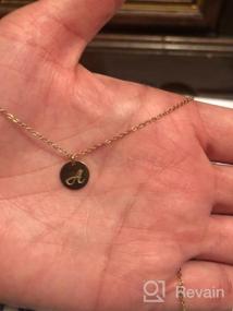 img 8 attached to Personalized Initial Necklace - 14K Gold Plated Round Disc Letter Pendant with 🌟 Engraved Hammered Design, Adjustable Chain and Double-Sided Customization - Perfect Pendant Enhancers for Name Necklaces