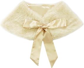 img 2 attached to IEFiEL Ribbon Flower Bolero: Essential Cold Weather Accessories for Princess Girls