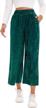 velvet wide leg cropped pants for women - casual ankle palazzo bottoms with pockets by ichunhua logo