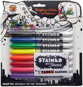 img 2 attached to 🖌️ SHARPIE Stained Fabric Markers 8-Count, Assorted Colors, Brush Tip - 1779005