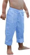 casual & comfortable: makkrom toddler boys' linen pants with elastic drawstring waist logo