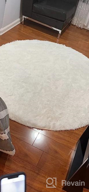 img 1 attached to 4X4 Soft White Round Area Rug: Modern Fluffy Circle Rug For Kids, Baby Room & Living Room - MIEMIE review by Aaron Leburu