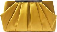 navy satin evening clutch purse with pleated design and detachable chain strap for women - perfect for weddings and cocktail parties логотип