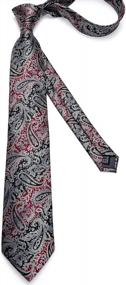 img 1 attached to Men'S Paisley Tie & Pocket Square Set With Silk Handkerchief And Cufflinks - DiBanGu