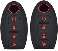 protect your nissan remote key with 2pcs silicone flip key case fob: fits altima, maxima, murano, rogue, sentra, versa, titan (2006-2019), 4-button design logo