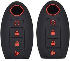 img 4 attached to Защитите свой дистанционный ключ Nissan с помощью двух силиконовых флип-чехлов для ключей: подходит для Altima, Maxima, Murano, Rogue, Sentra, Versa, Titan (2006-2019), 4-кнопочный дизайн