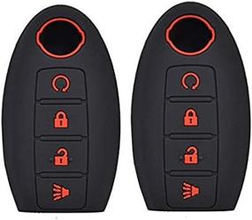 img 1 attached to Защитите свой дистанционный ключ Nissan с помощью двух силиконовых флип-чехлов для ключей: подходит для Altima, Maxima, Murano, Rogue, Sentra, Versa, Titan (2006-2019), 4-кнопочный дизайн