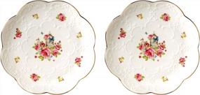 img 3 attached to Pack Of 2 Vintage Rose Fine China Dinner Plate/Fruit Plate/Dessert Plate FDPL04 (6 Inches)