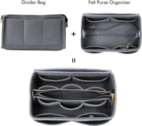 img 2 attached to Newgray M Surblue Purse Organizer Insert - Felt Bag Organizer For Handbags, Tote Shaper Insert With Zippers, Thicken And Portable For Speedy Neverfull!