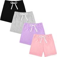 resinta 4-pack unisex cotton pull-on shorts for toddlers and babies, breathable baby boys' cotton shorts logo