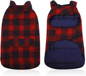 img 4 attached to ESOEM Winter Dog Coat - Plaid Warm, Waterproof, Windproof & Reversible Jacket for Small, Medium, and Large Dogs (XS-3XL)