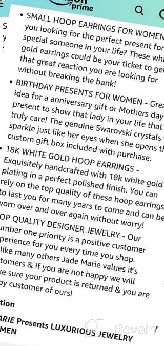 img 1 attached to 🌟 Jade Marie ALLURE Silver Dangle Hoop Earrings: Elegant 18k White Gold Plated Twisted Hoops with Swarovski Crystals review by Sharon Johnson